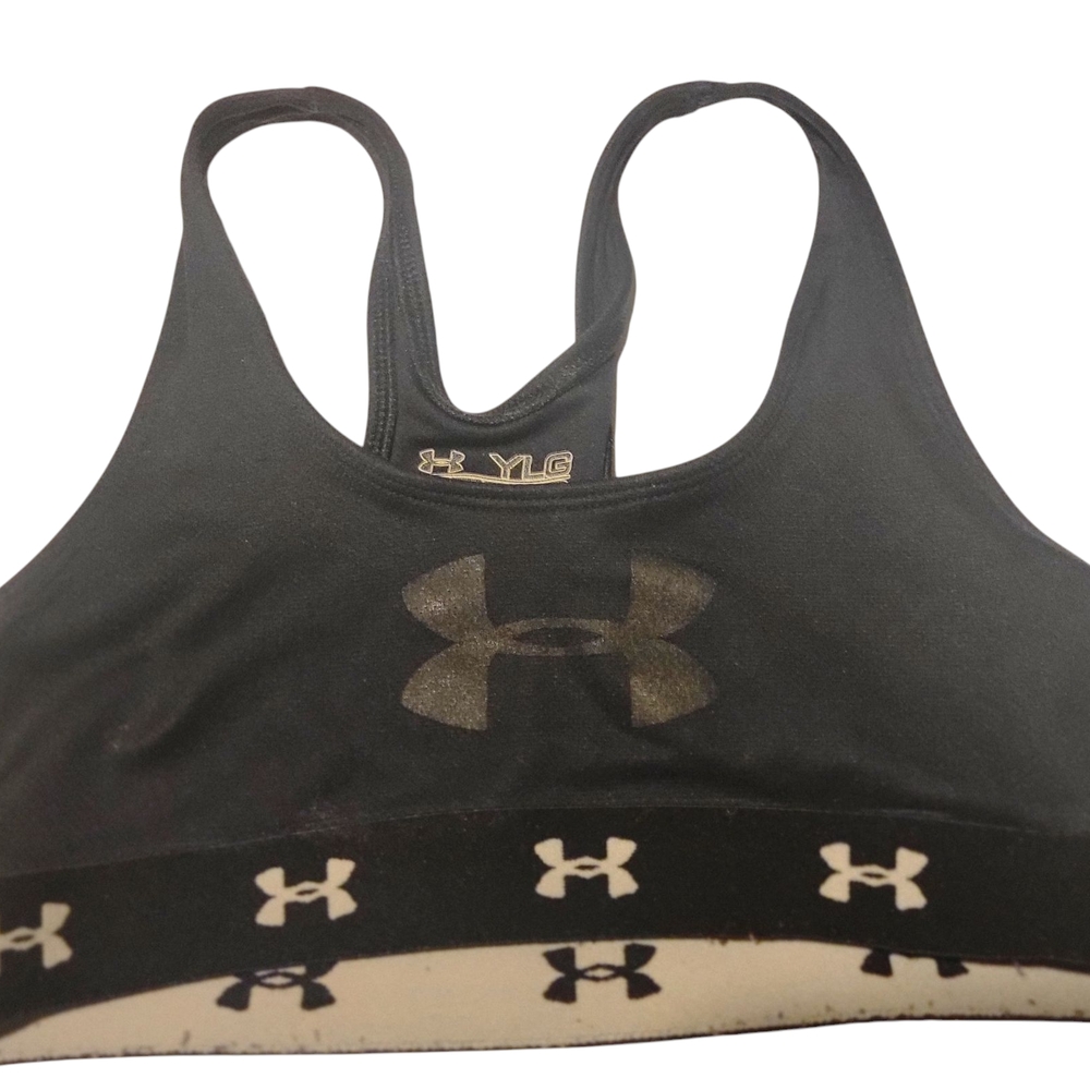 Under Armour Youth's Black Fitted Sports Bra, Sz L